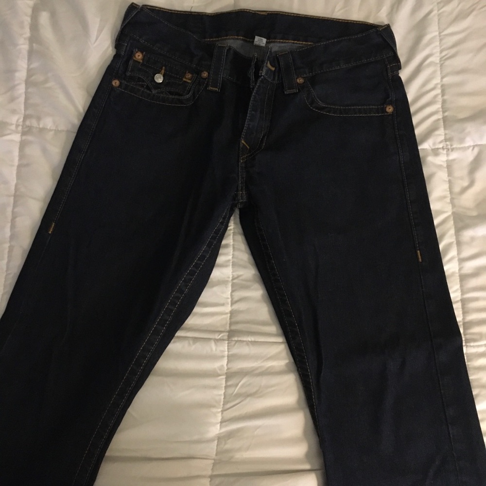 True Religion Contrast Straight Jeans
